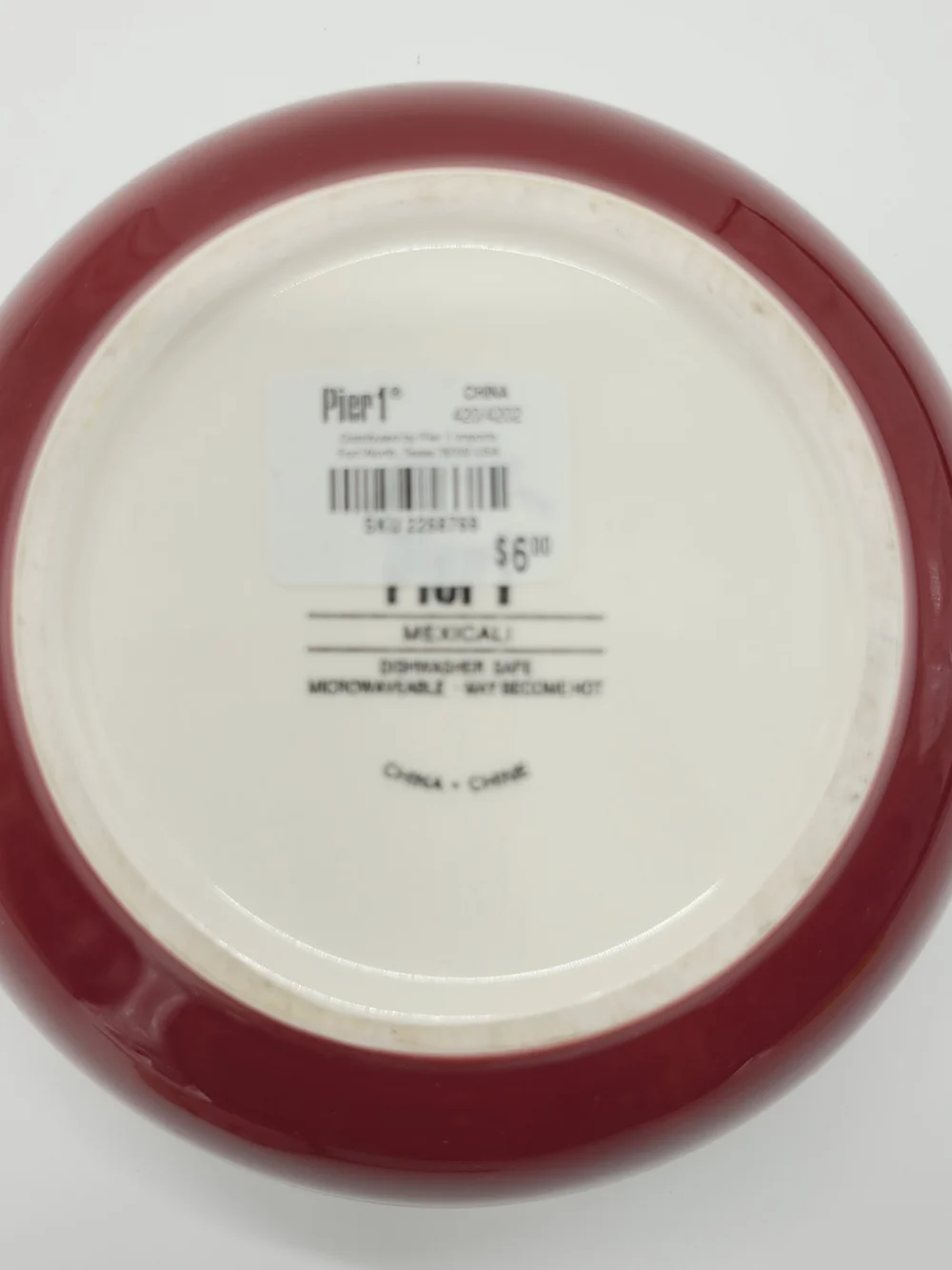 Pier 1 Mexicali Colorful Hand-Painted Ceramic Soup Cereal Bowl Yellow Interior